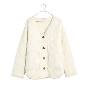 MADEWELL Quilted Sweater Jacket - Heather Vanilla Merino Wool